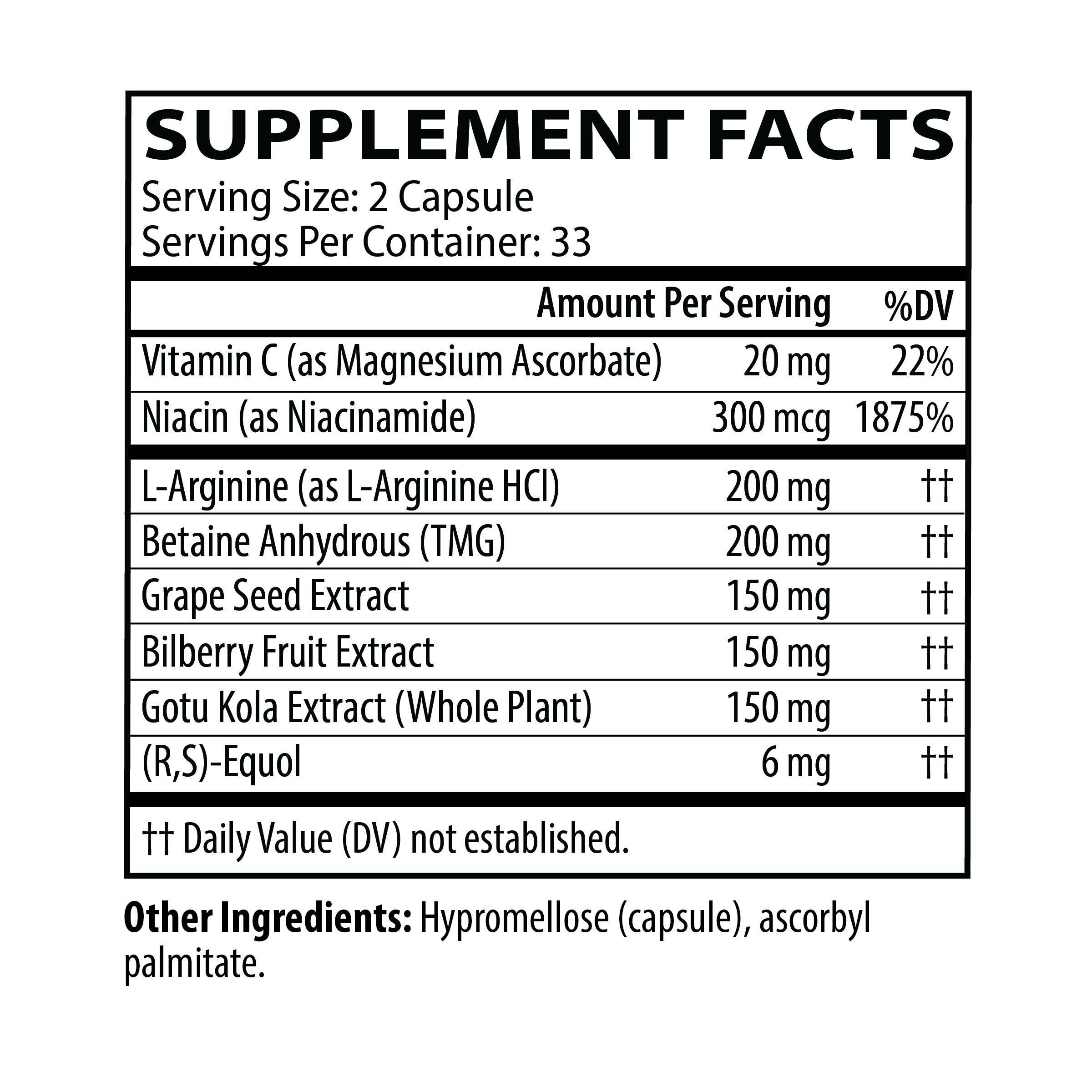 Artery Defense supplement facts