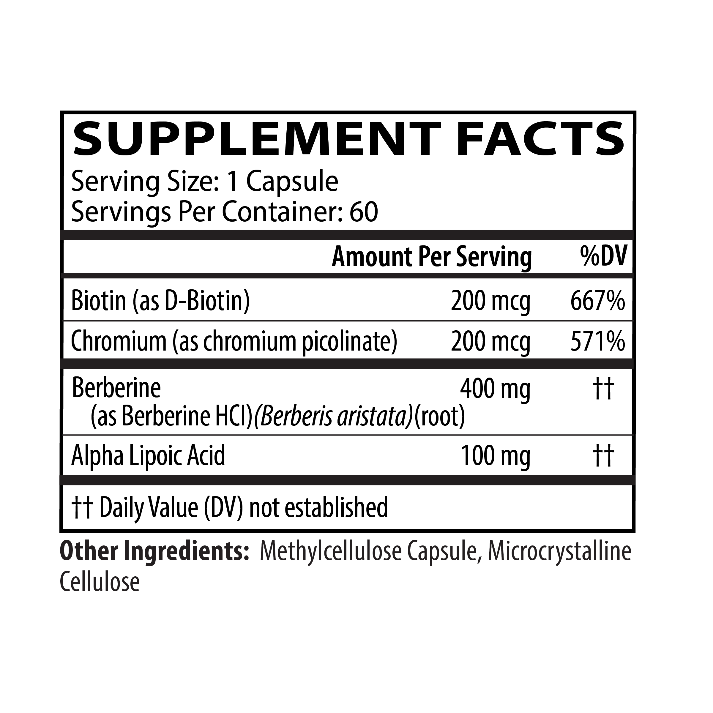 Berberine Complex supplement facts