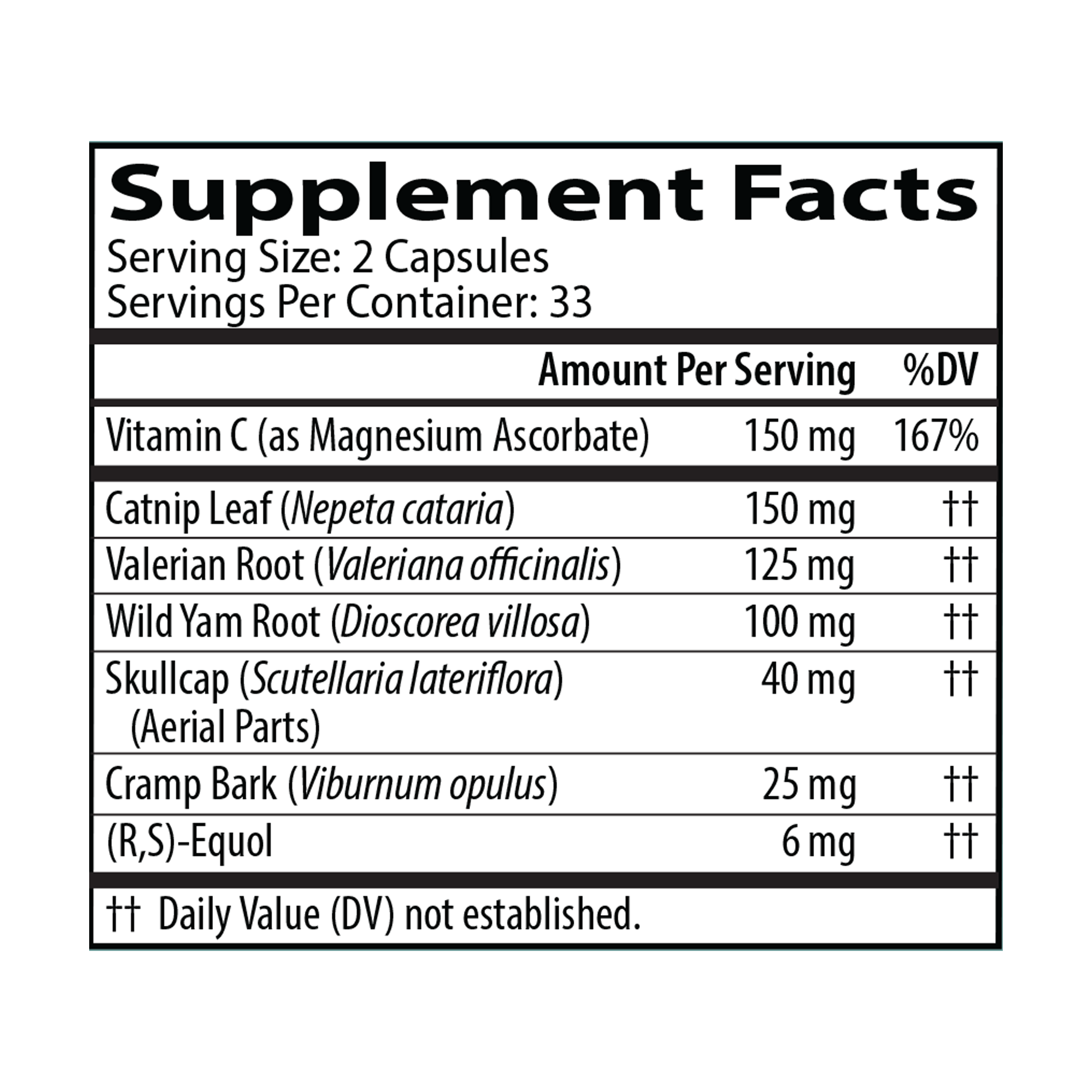 Daily Tension Release supplement facts