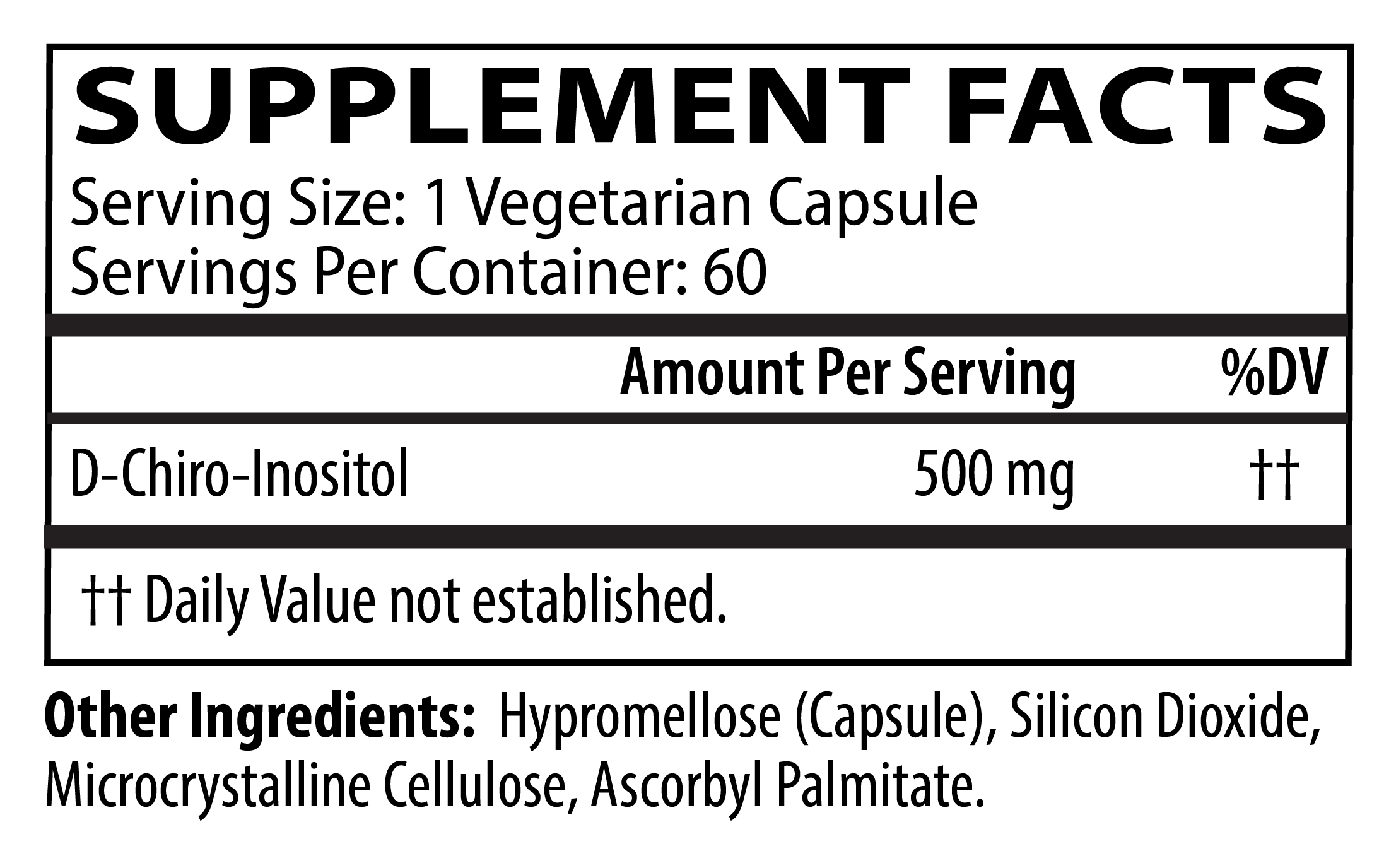 DCI 500mg supplement facts