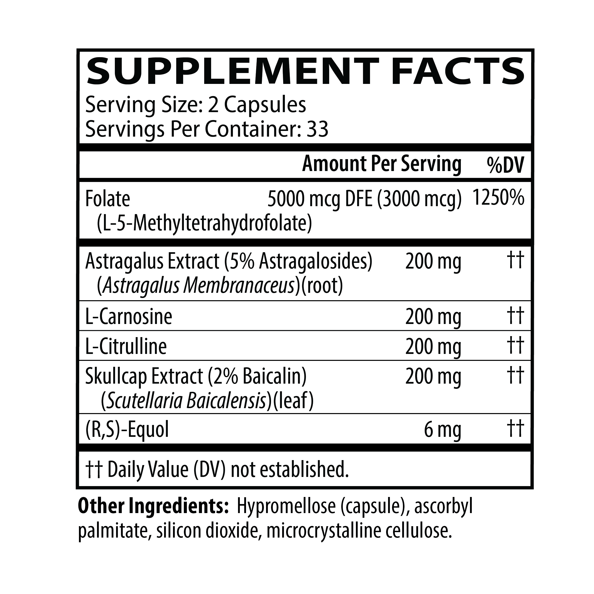 DNA Renew supplement facts