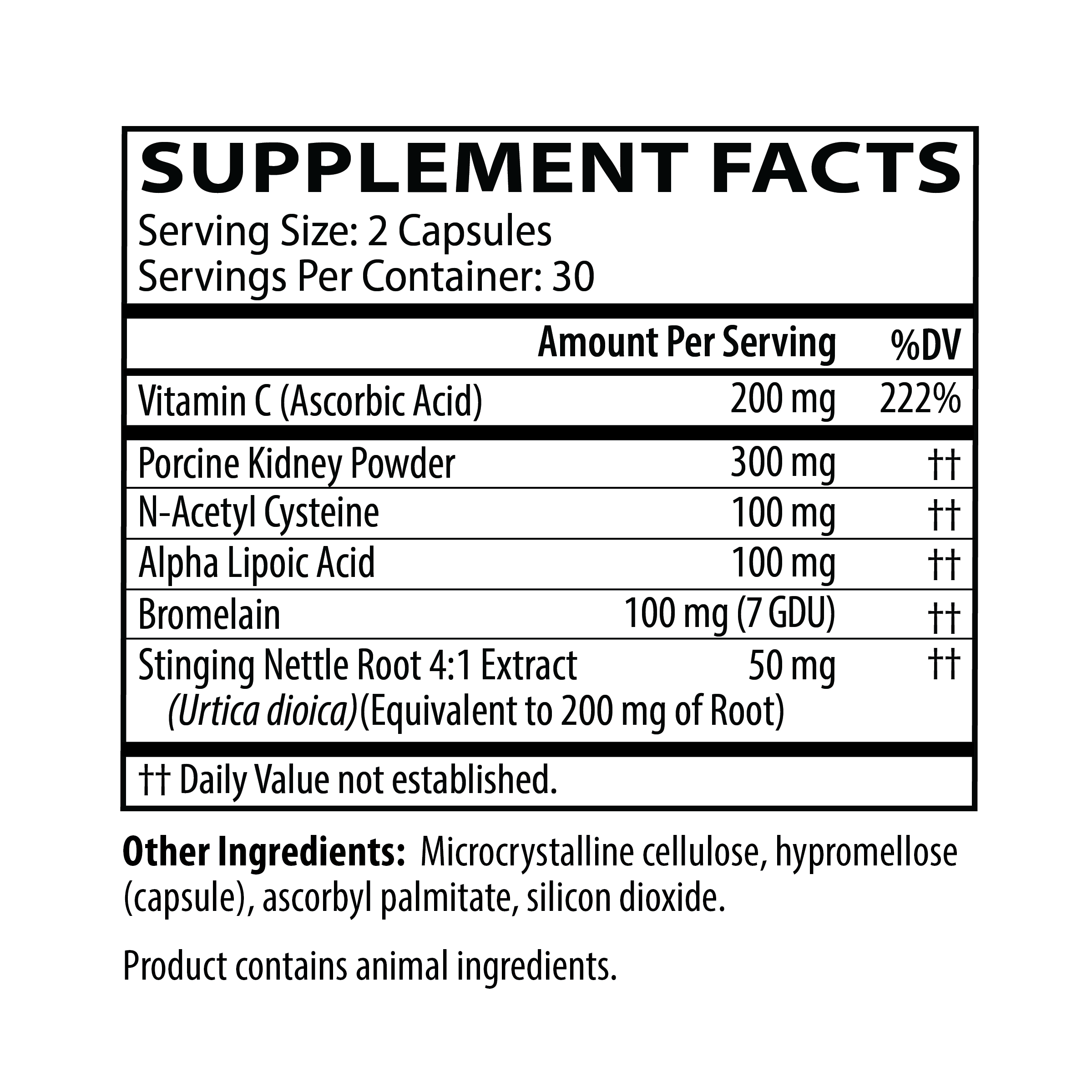 Gut Histamine Support supplement facts