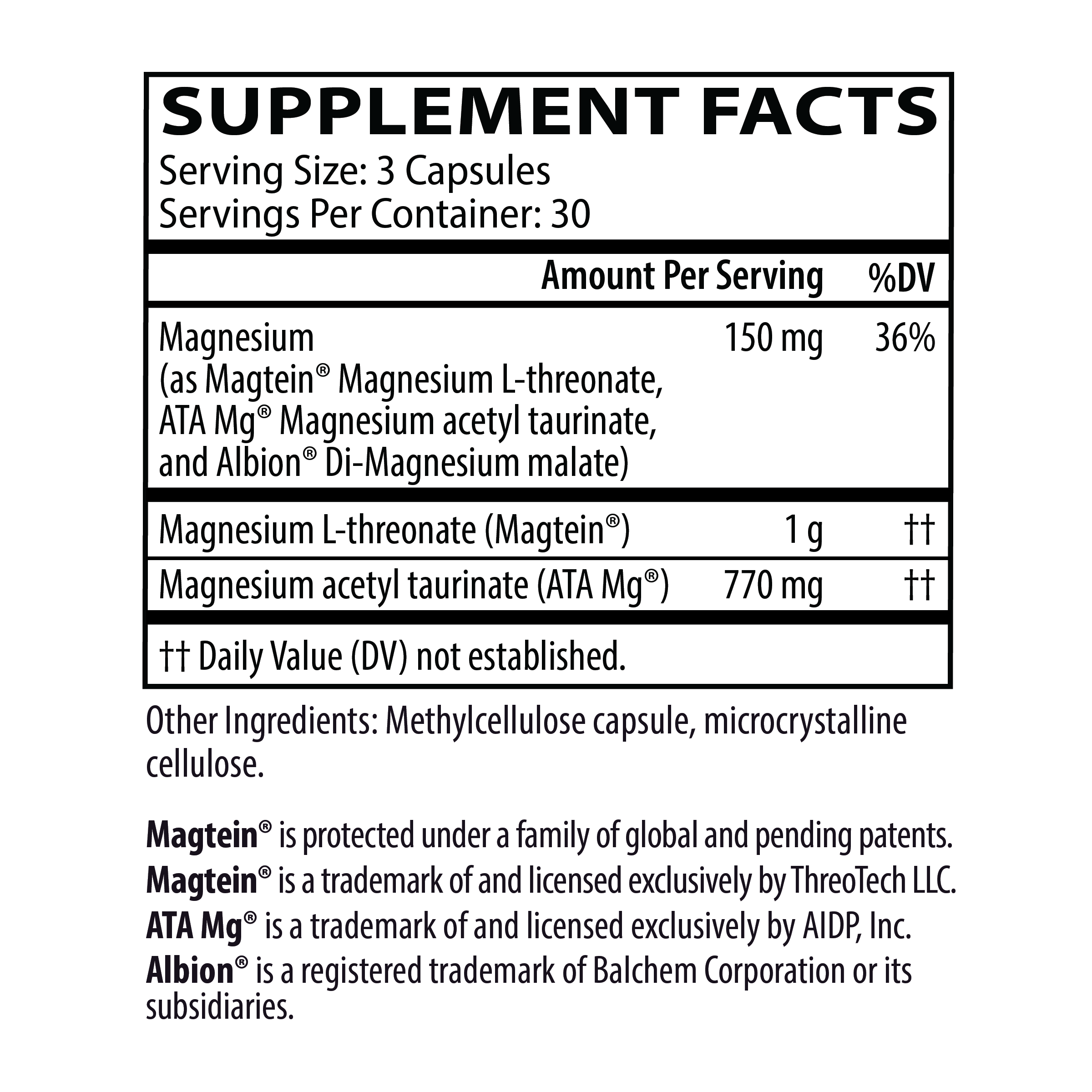 MindMag Ultra supplement facts