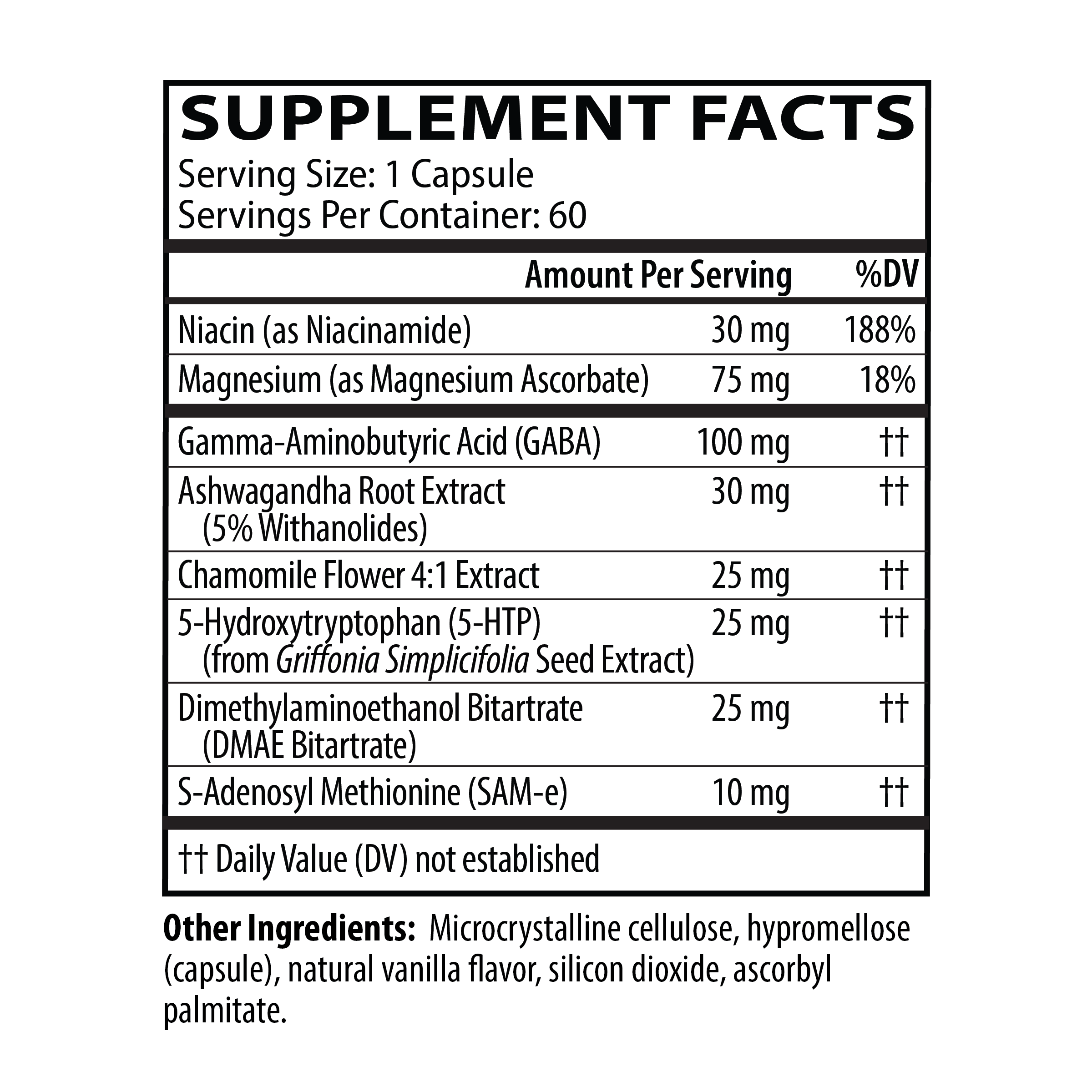 Mood Plus supplement facts