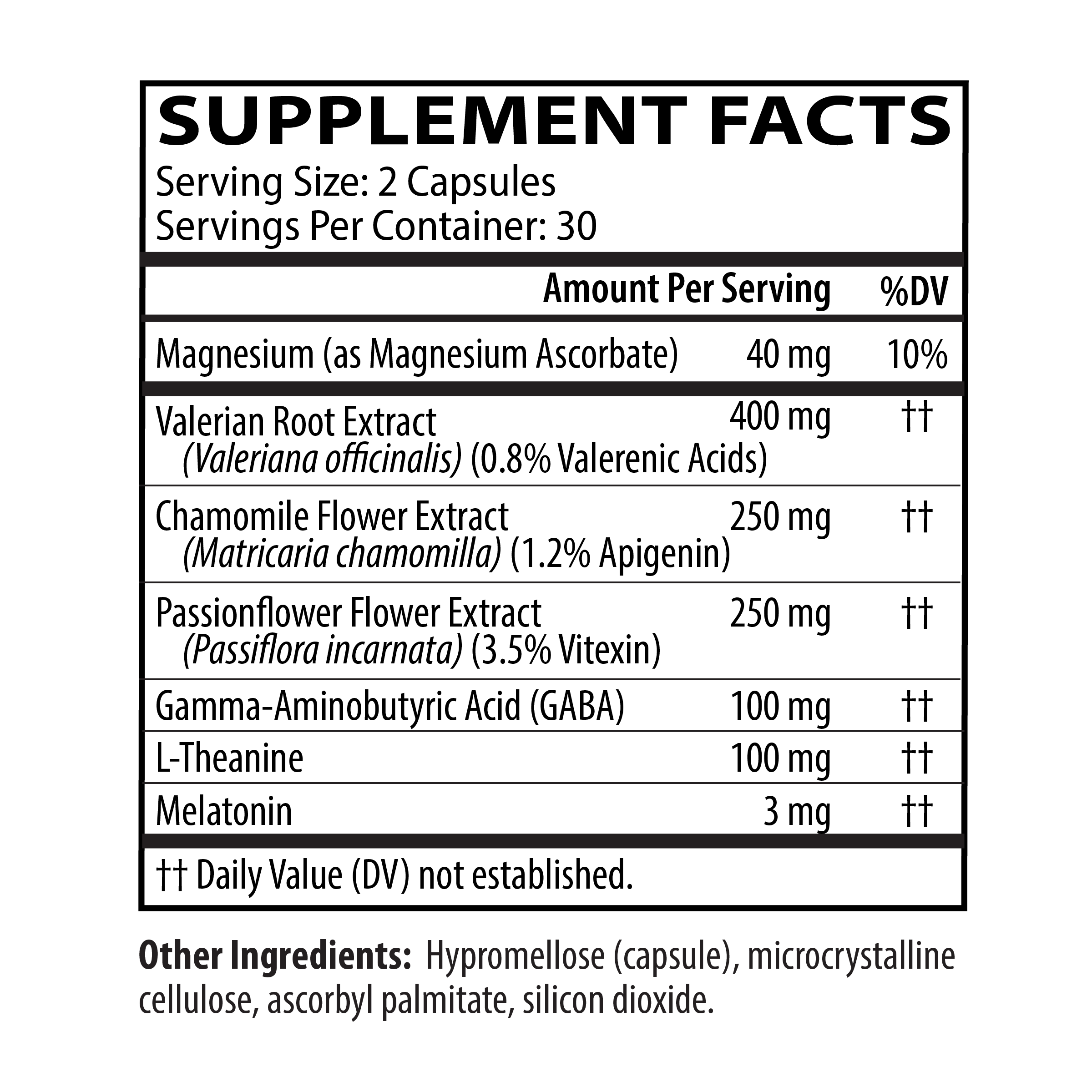 Neuro Night Essentials supplement facts