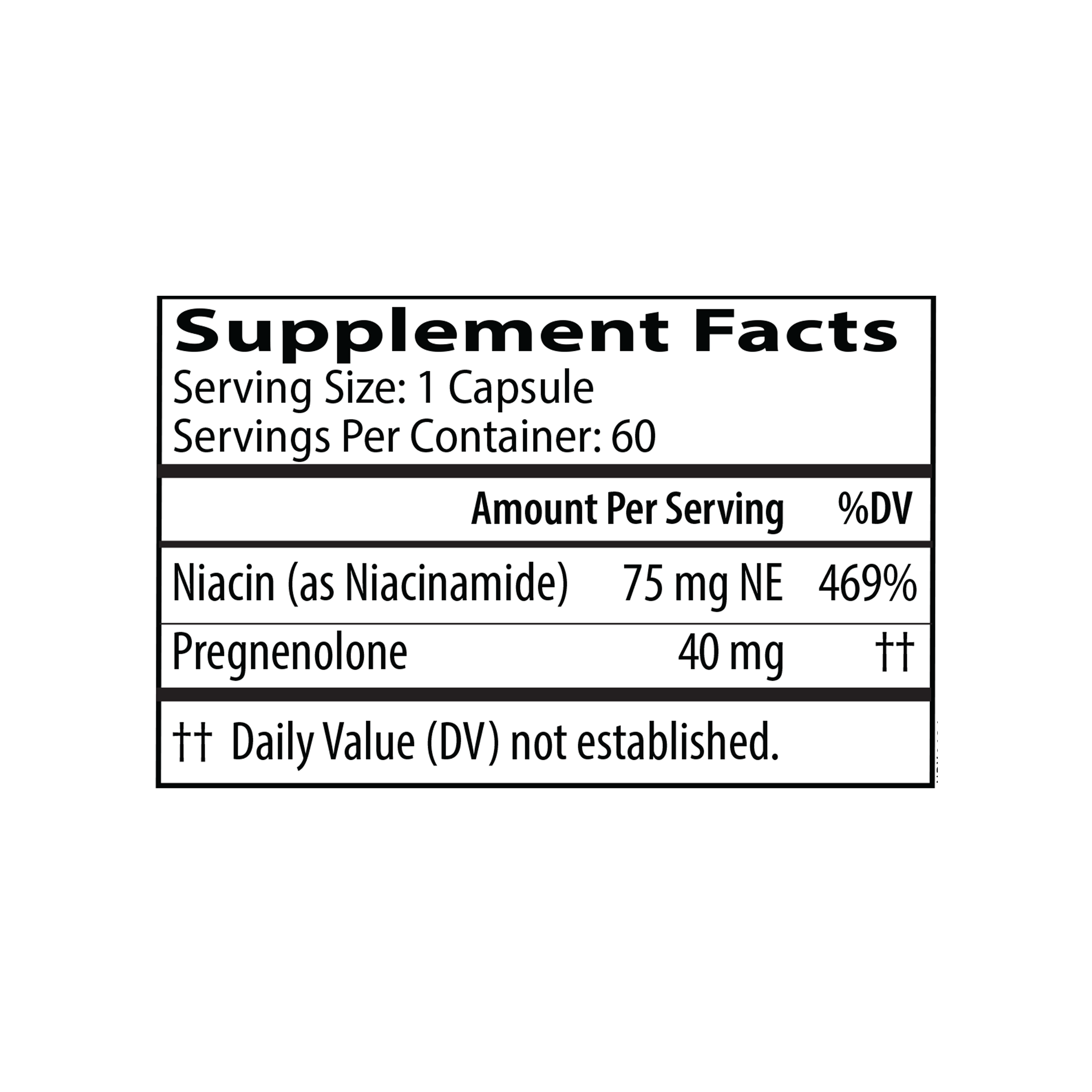 Pregnenolone Plus supplement facts